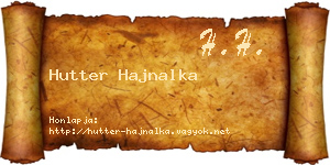 Hutter Hajnalka névjegykártya